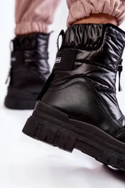 Damskie Wygodne Śniegowce Czarne Elodia