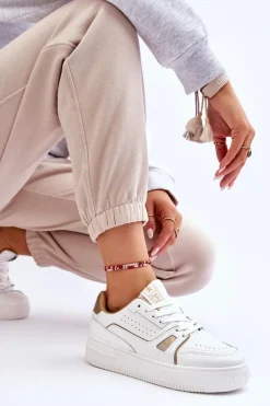 Damskie Wygodne Skórzane Sneakersy Białe Bowen