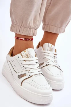 Damskie Wygodne Skórzane Sneakersy Białe Bowen