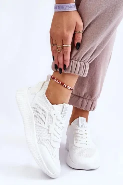 Damskie Wygodne Sneakersy Memory Foam System Big Star LL274415 Białe