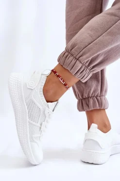 Damskie Wygodne Sneakersy Memory Foam System Big Star LL274415 Białe
