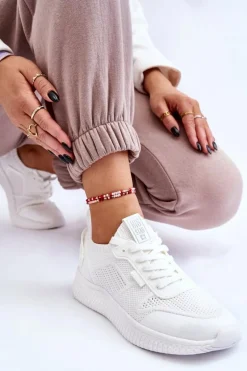 Damskie Wygodne Sneakersy Memory Foam System Big Star LL274415 Białe