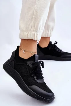 Damskie Wygodne Sneakersy Memory Foam System Big Star LL274414 Czarne