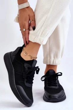 Damskie Wygodne Sneakersy Memory Foam System Big Star LL274414 Czarne