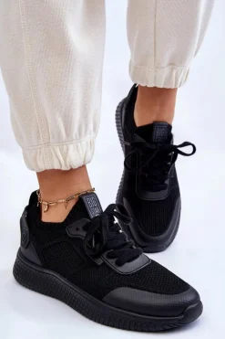 Damskie Wygodne Sneakersy Memory Foam System Big Star LL274414 Czarne