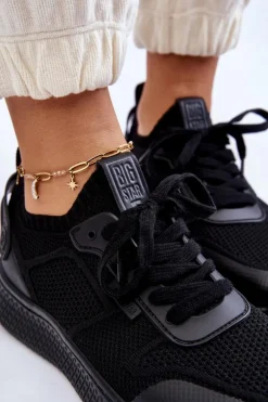 Damskie Wygodne Sneakersy Memory Foam System Big Star LL274414 Czarne