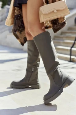 Damskie Wysokie Kozaki Khaki Whats Going On