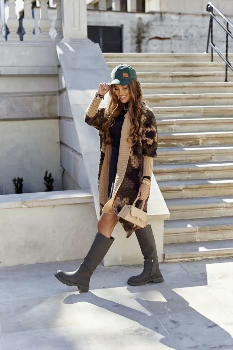 Damskie Wysokie Kozaki Khaki Whats Going On