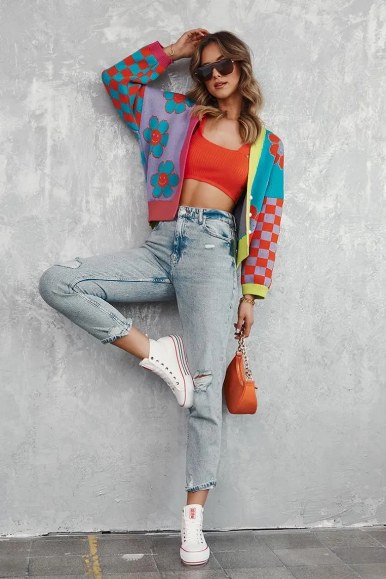 Damskie Wysokie Materiałowe Trampki Na Platformie Big Star LL274185 Białe