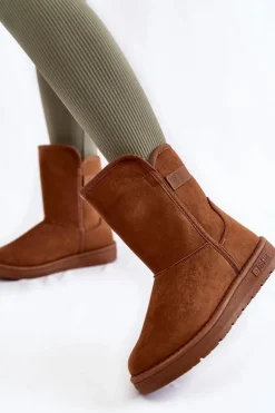 Damskie Wysokie Śniegowce Big Star KK274616 Brązowe