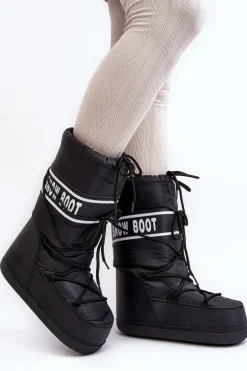 Damskie Wysokie Śniegowce Czarne Venila