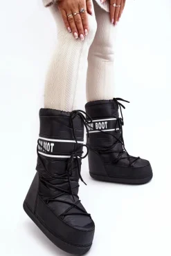 Damskie Wysokie Śniegowce Czarne Venila