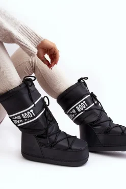 Damskie Wysokie Śniegowce Czarne Venila