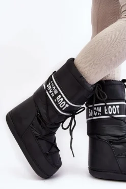 Damskie Wysokie Śniegowce Czarne Venila