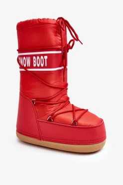 Damskie Wysokie Śniegowce Czerwone Venila