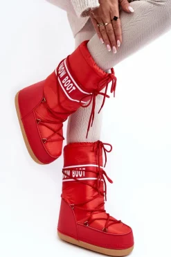 Damskie Wysokie Śniegowce Czerwone Venila