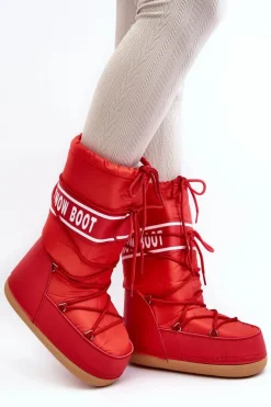 Damskie Wysokie Śniegowce Czerwone Venila