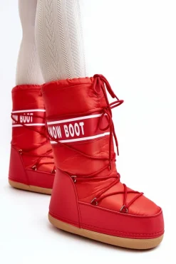 Damskie Wysokie Śniegowce Czerwone Venila