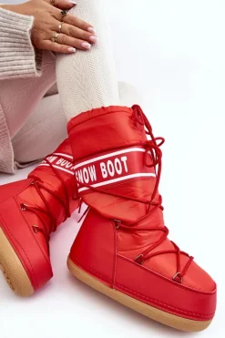 Damskie Wysokie Śniegowce Czerwone Venila