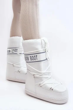 Damskie Wysokie Śniegowce Białe Venila