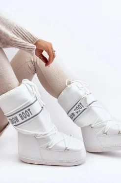 Damskie Wysokie Śniegowce Białe Venila