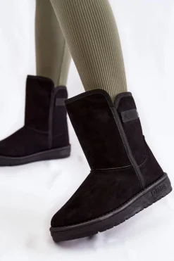 Damskie Wysokie Śniegowce Big Star KK274618 Czarne