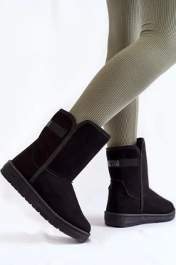 Damskie Wysokie Śniegowce Big Star KK274618 Czarne