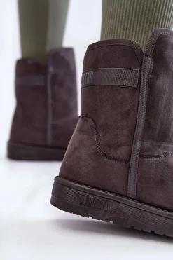 Damskie Wysokie Śniegowce Big Star KK274619 Szare