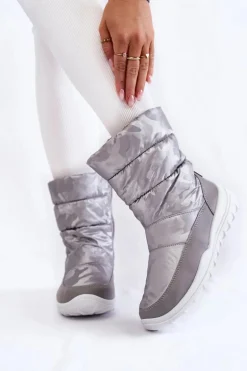 Damskie Wysokie Śniegowce Big Star KK274600 Szare