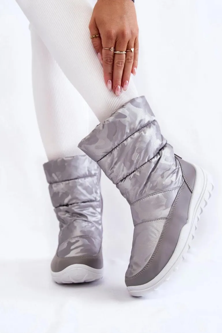 Damskie Wysokie Śniegowce Big Star KK274600 Szare