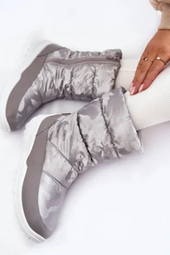 Damskie Wysokie Śniegowce Big Star KK274600 Szare