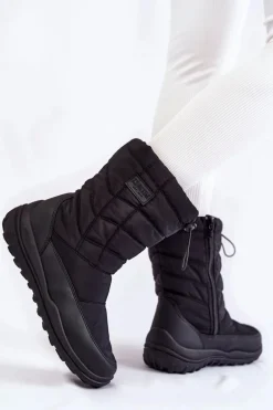 Damskie Wysokie Ocieplane Śniegowce Big Star KK274599 Czarne