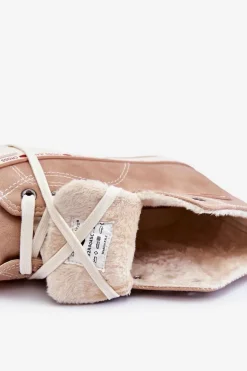 Damskie Wysokie Ocieplane Trampki Cross Jeans KK2R4045C Beżowe