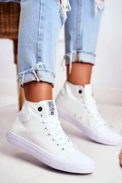 Damskie Wysokie Trampki Big Star FF274A171 Białe