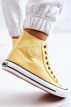 Damskie Wysokie Trampki Big Star JJ274207 Żółte