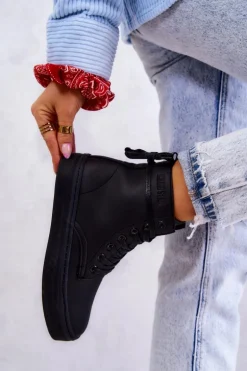 Damskie Wysokie Trampki BIG STAR II274096 Czarne