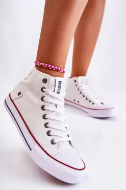 Damskie Wysokie Trampki Big Star DD274332 Białe