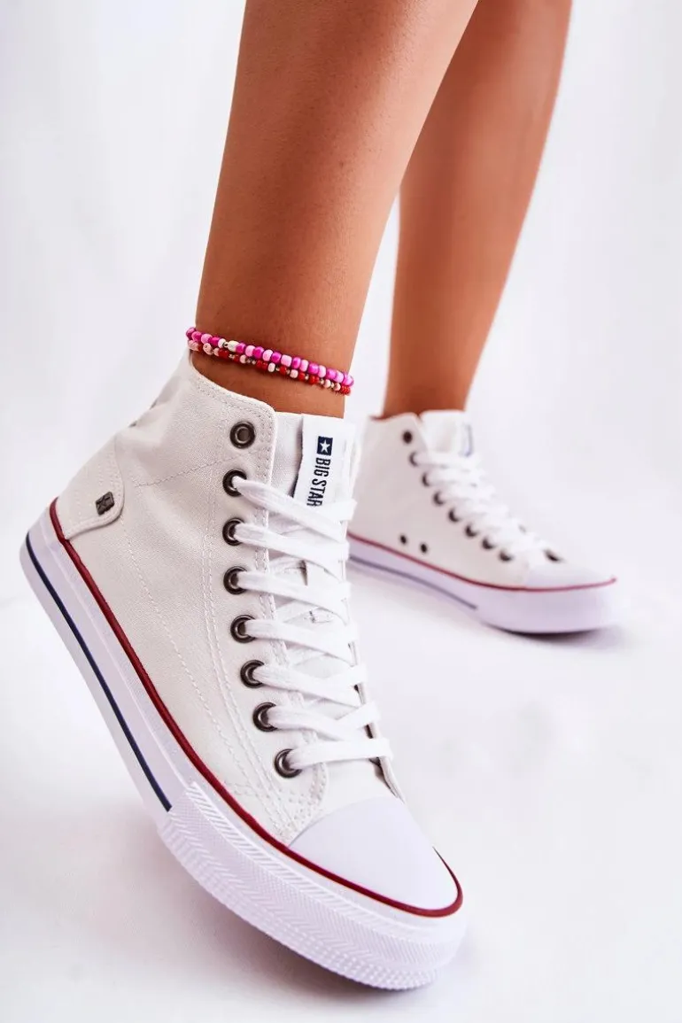 Damskie Wysokie Trampki Big Star DD274332 Białe