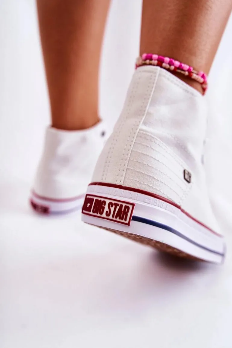 Damskie Wysokie Trampki Big Star DD274332 Białe