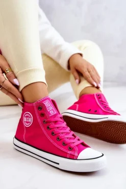 Damskie Wysokie Trampki Big Star JJ274210 Fuksja