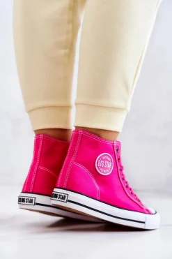 Damskie Wysokie Trampki Big Star JJ274210 Fuksja