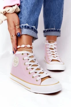 Damskie Wysokie Trampki Big Star HH274447 Różowe