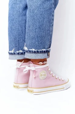Damskie Wysokie Trampki Big Star HH274447 Różowe