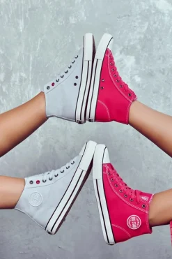 Damskie Wysokie Trampki Big Star JJ274209 Niebieskie