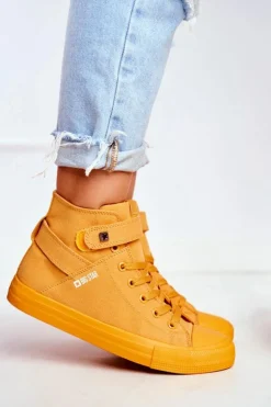 Damskie Wysokie Trampki Big Star FF274581 Żółte