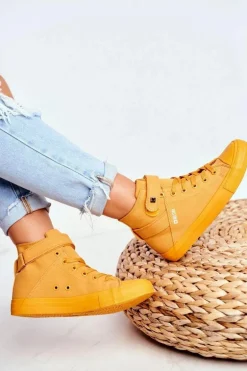 Damskie Wysokie Trampki Big Star FF274581 Żółte