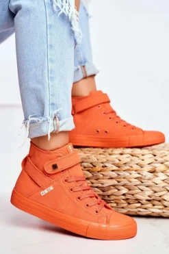 Damskie Wysokie Trampki Big Star FF274583 Pomarańczowe