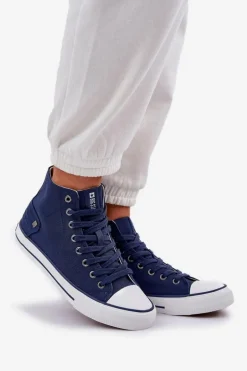 Damskie Wysokie Trampki Big Star DD274333 Granatowe