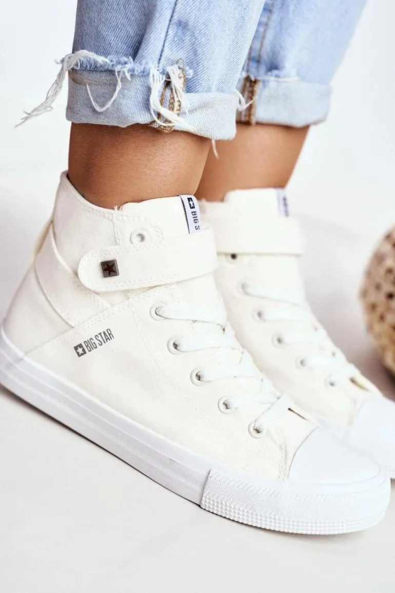 Damskie Wysokie Trampki Big Star FF274579 Białe