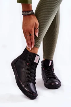 Damskie Wysokie Trampki Cross Jeans KK2R4058C Czarne